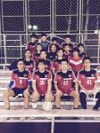 Kevin Dhali (last row, blue jersey) in the College Soccer Team